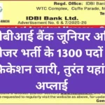 IDBI Bank JAM Recruitment 2026 Official Notification Release