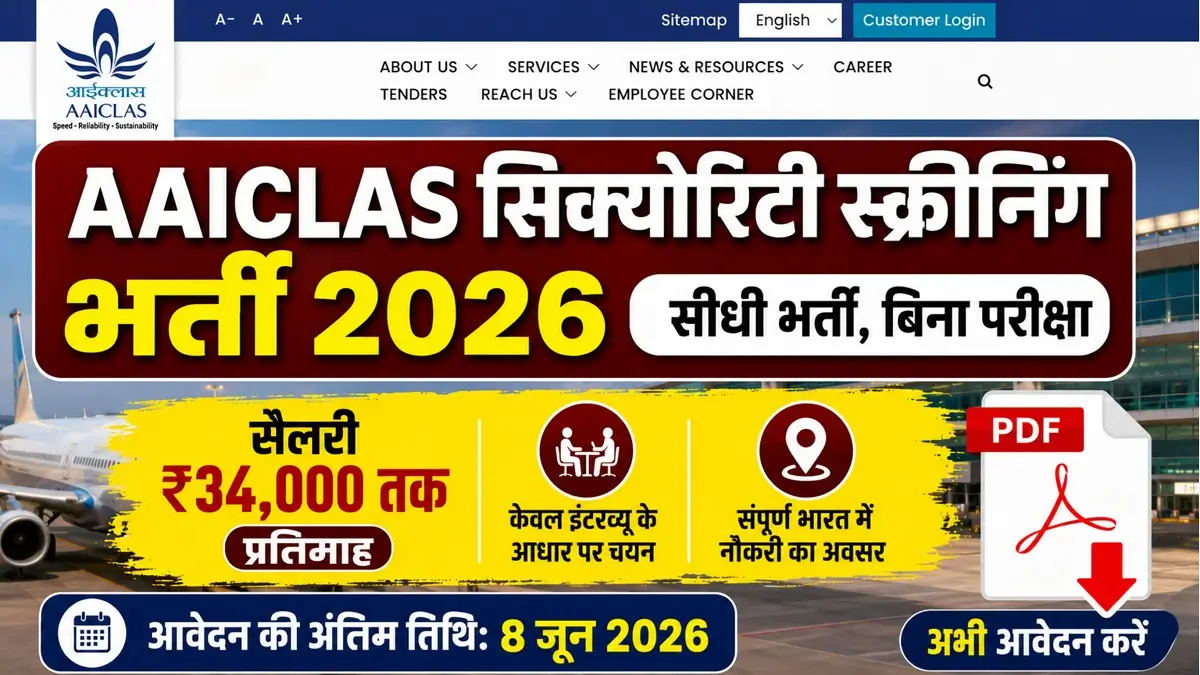 AAICLAS Security Screener Recruitment 2026 Notification Out