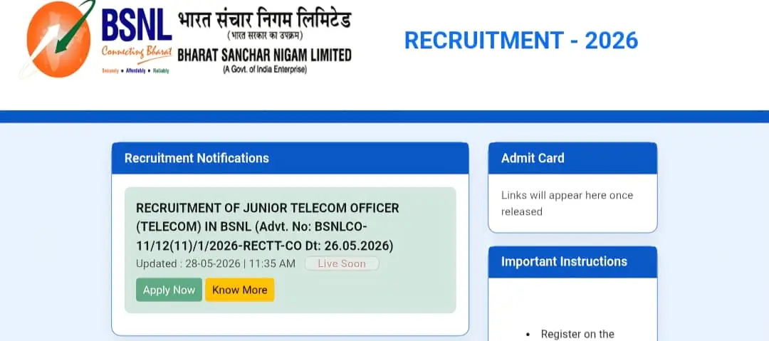 BSNL JTO Apply Online
