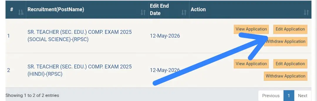 Edit Application  Withdraw Application