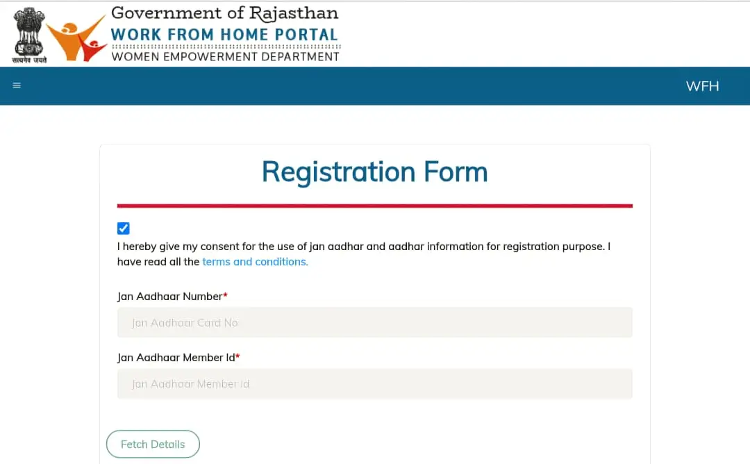Mukhyamantri Work From Home Job Form Registration