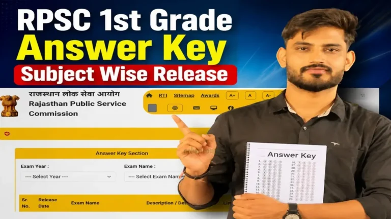 RPSC 1st Grade Answer Key 2026 Subject Wise Release