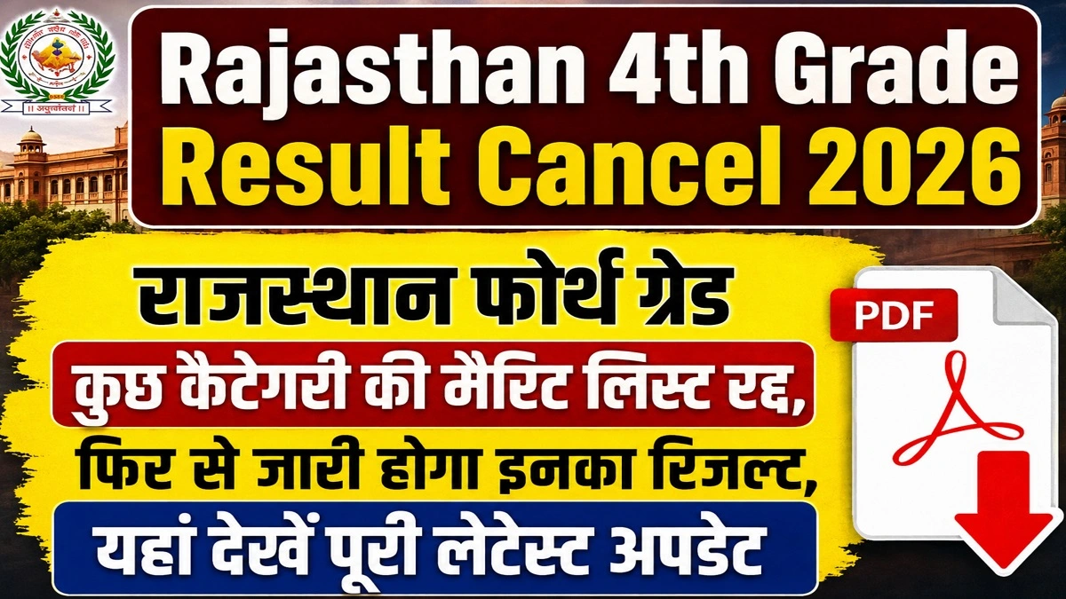 Rajasthan 4th Grade Result Cancel 2026 Latest Update