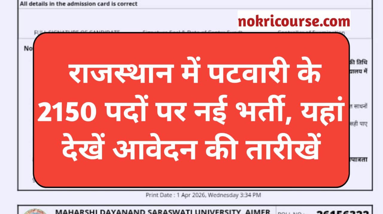 Rajasthan Patwari Recruitment 2026