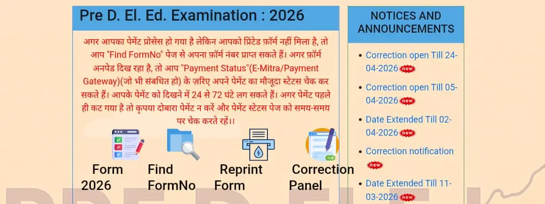 Rajasthan Pre D.El.Ed BSTC Admit Card Download