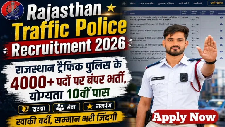 Rajasthan Traffic Police Recruitment 2026 Notification Latest Update