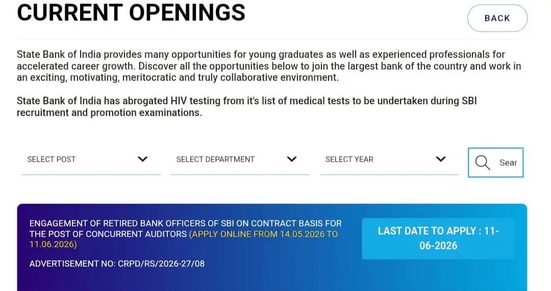 SBI Bank Apprentice Online Form Portal