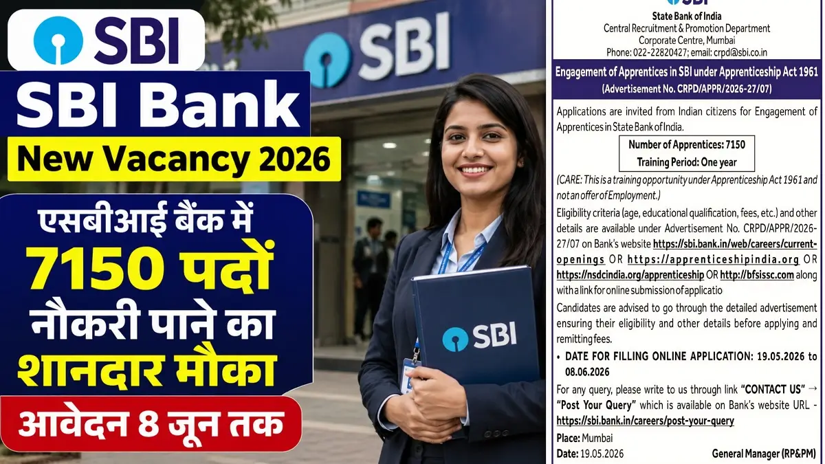 SBI Bank New Vacancy 2026 Notification Release 