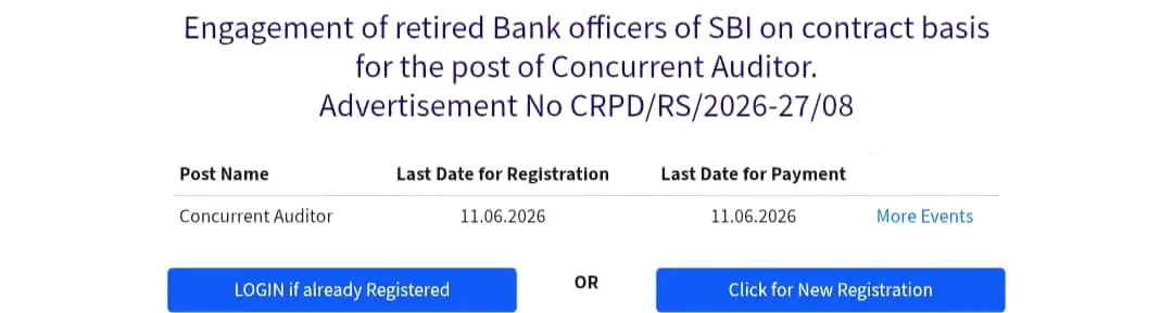 SBI Click for New Registration