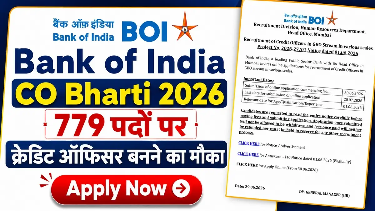 Bank of India CO Bharti 2026 Apply Direct Link