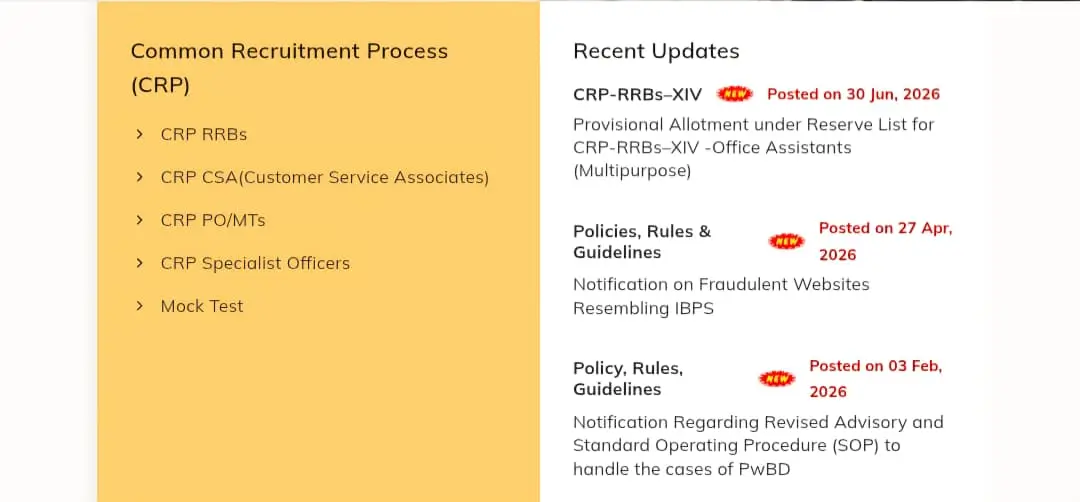 CRP PO MT XVI Recruitment 2026