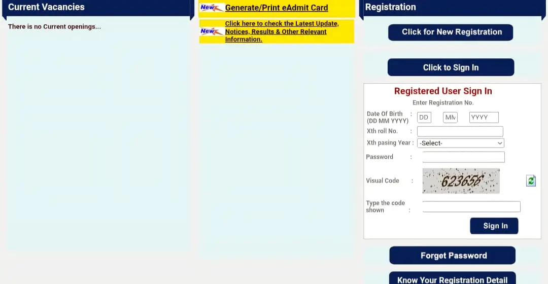 DSSSB Click to Sign in
