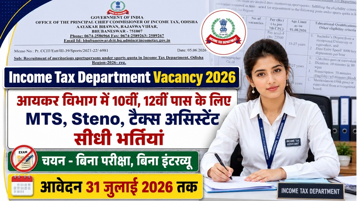 Income Tax Department Vacancy 2026 Notification Release