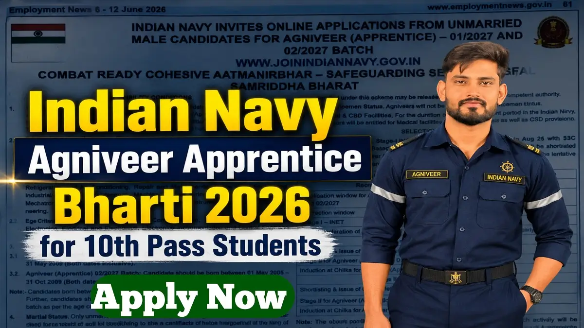 Indian Navy Agniveer Apprentice Bharti 2026 Notification Release Apply Online