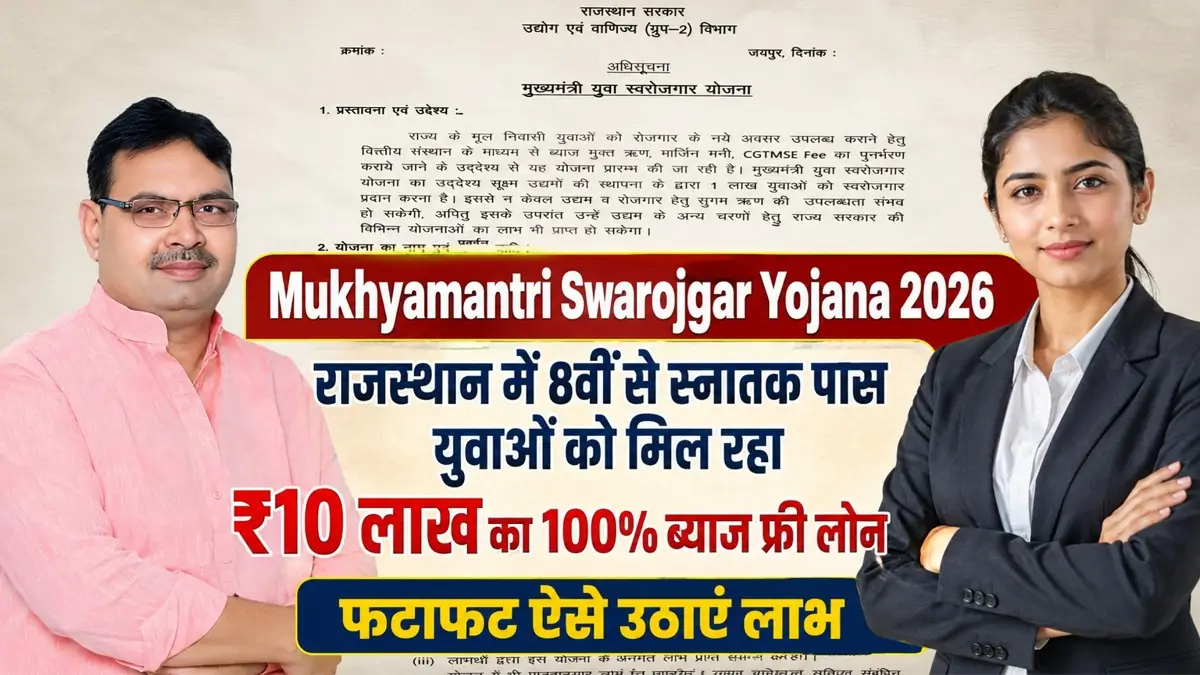 Mukhyamantri Swarojgar Yojana 2026 Apply Online Direct Link