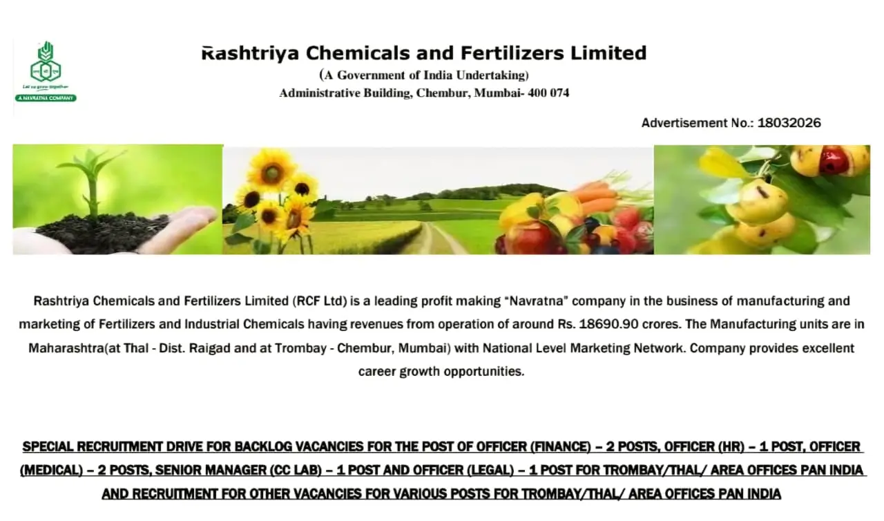 RCF Medical Officer Notification 2026