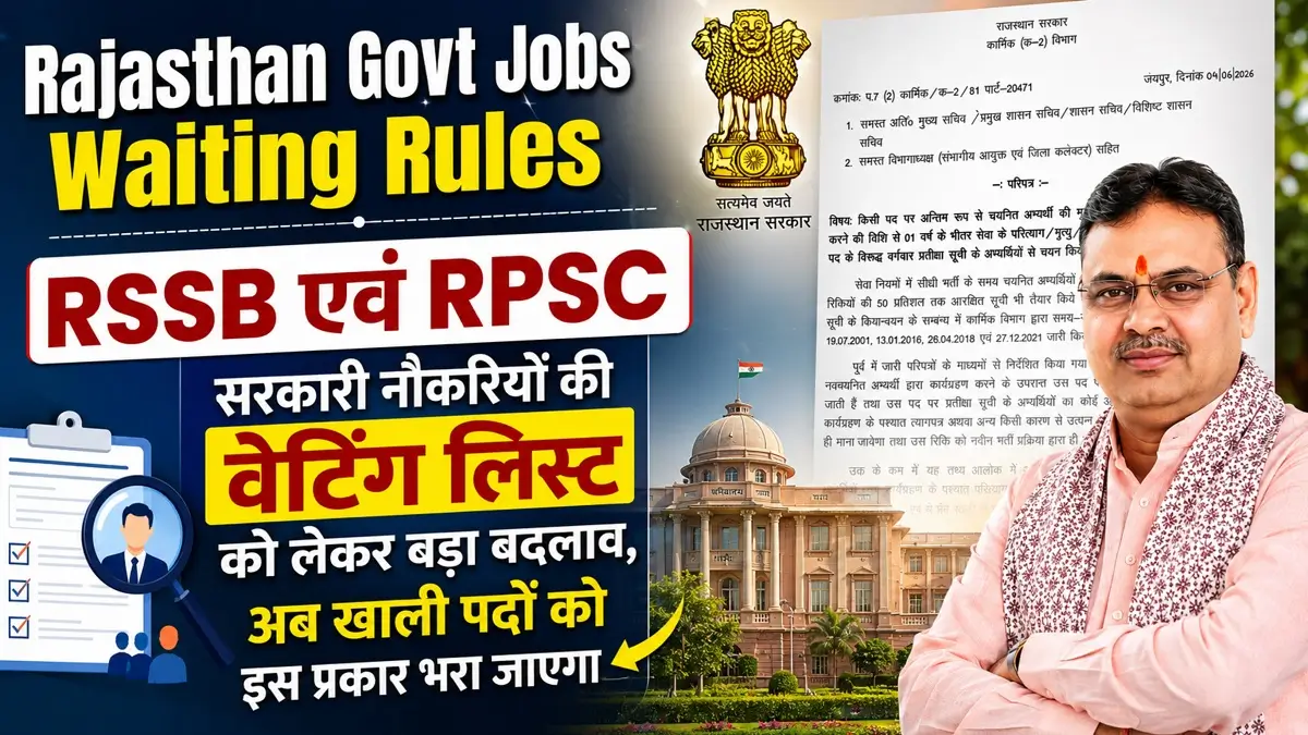 Rajasthan Govt Jobs Waiting List Rules 2026 Latest Update