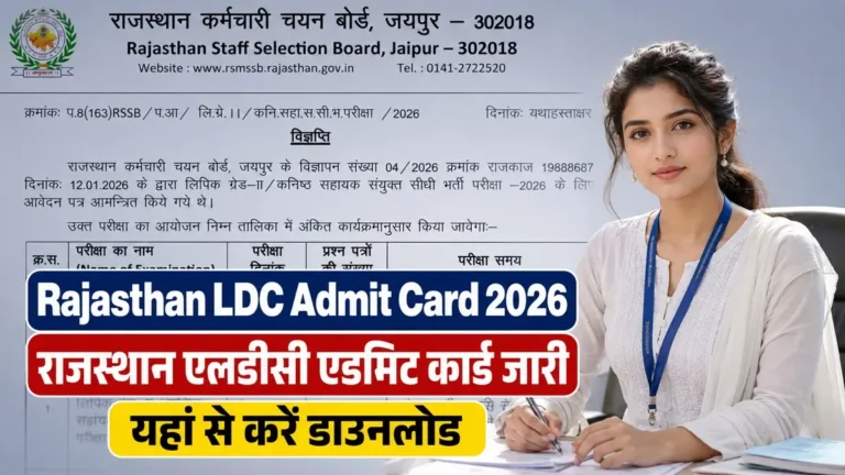 Rajasthan LDC Admit Card 2026 Release
