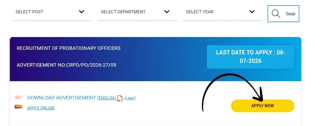 SBI PO Apply Now
