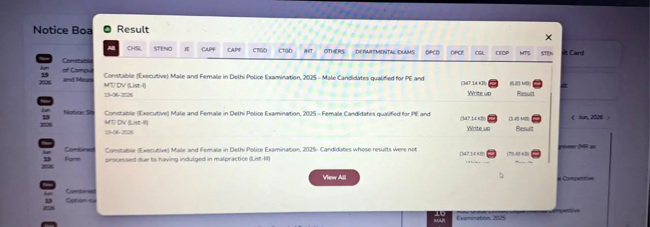 SSC GD Constable Result