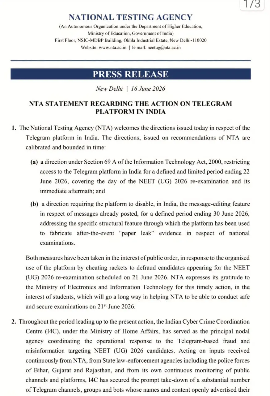Telegram Ban in India 2026 Latest News