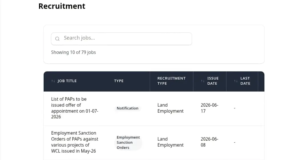 WCL Recruitment