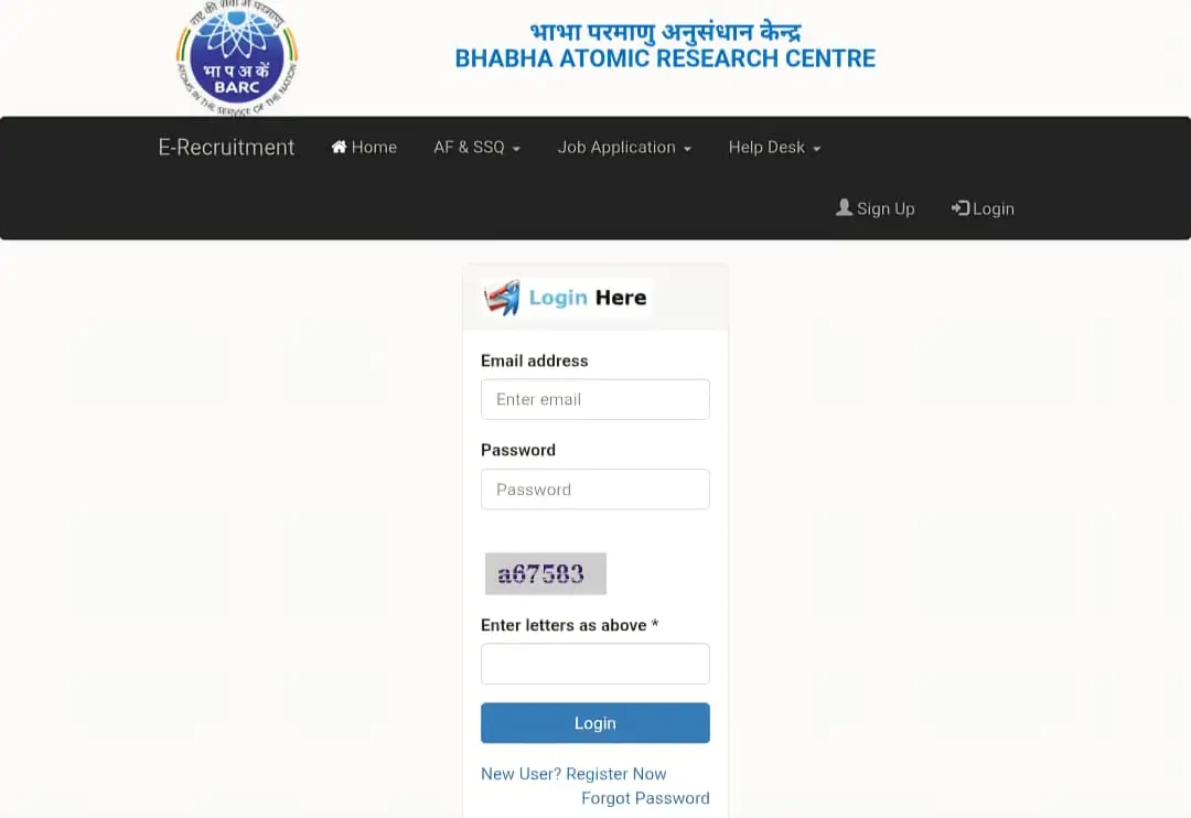 BARC Paramedical Staff Online Form