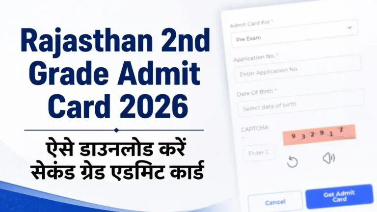 Rajasthan 2nd Grade Admit Card 2026 Exam City Location
