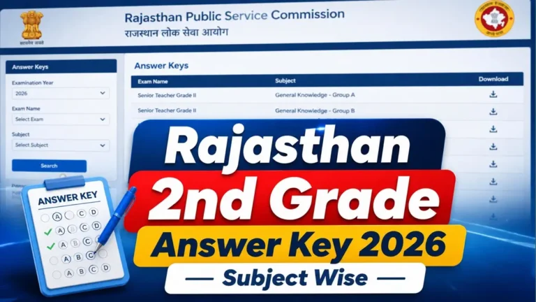 Rajasthan 2nd Grade Answer Key 2026 Subject Wise