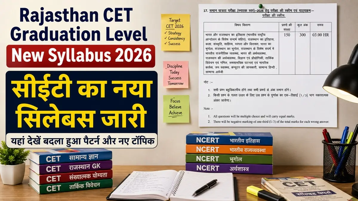 Rajasthan CET Graduation Level New Syllabus 2026 PDF Download