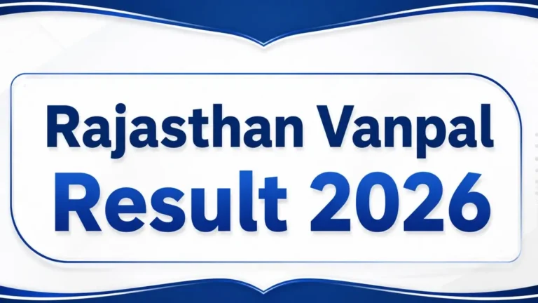 Rajasthan Vanpal Result 2026 Cut Off Marks