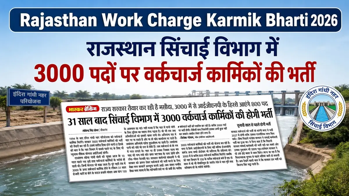Rajasthan Work Charge Karmik Bharti 2026 New Update