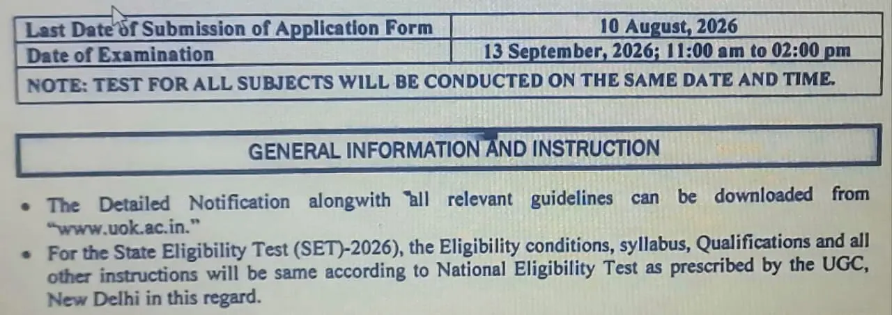 SET Online Form Revised Dates