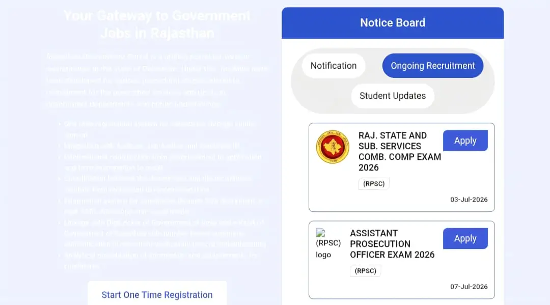 SSO Portal Ongoing Recruitment