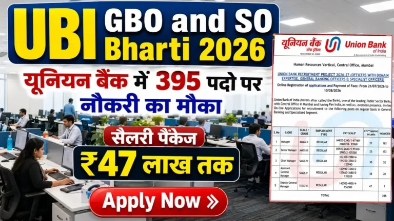 UBI GBO and SO Bharti 2026 Notification Release