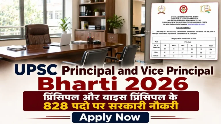 UPSC Principal and Vice Principal Bharti 2026 For 828 Posts