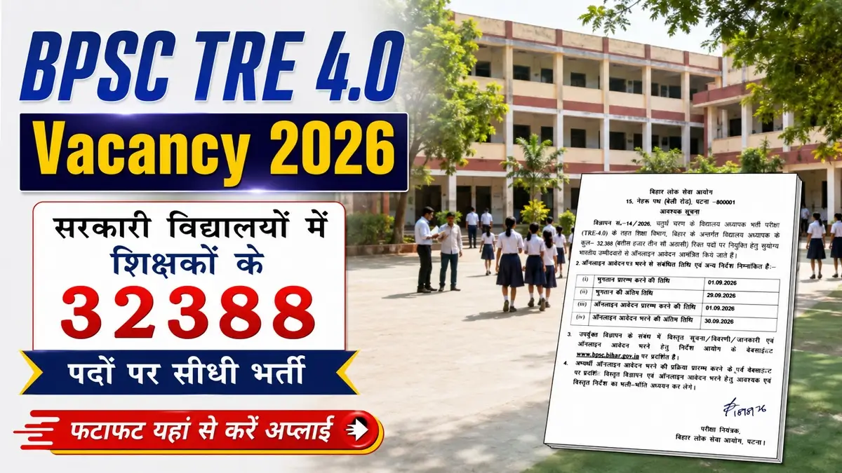 BPSC TRE 4.0 Vacancy 2026 Notification Release  For 32,388 Posts