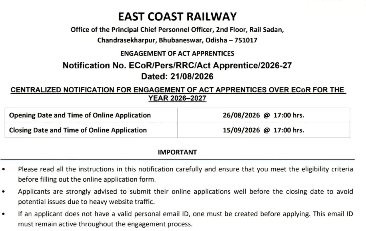 ECoR Apprentice Notification
