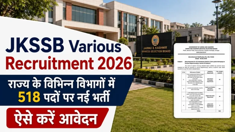 JKSSB Various Recruitment 2026 Advt No. 08 of 2026 Apply Now