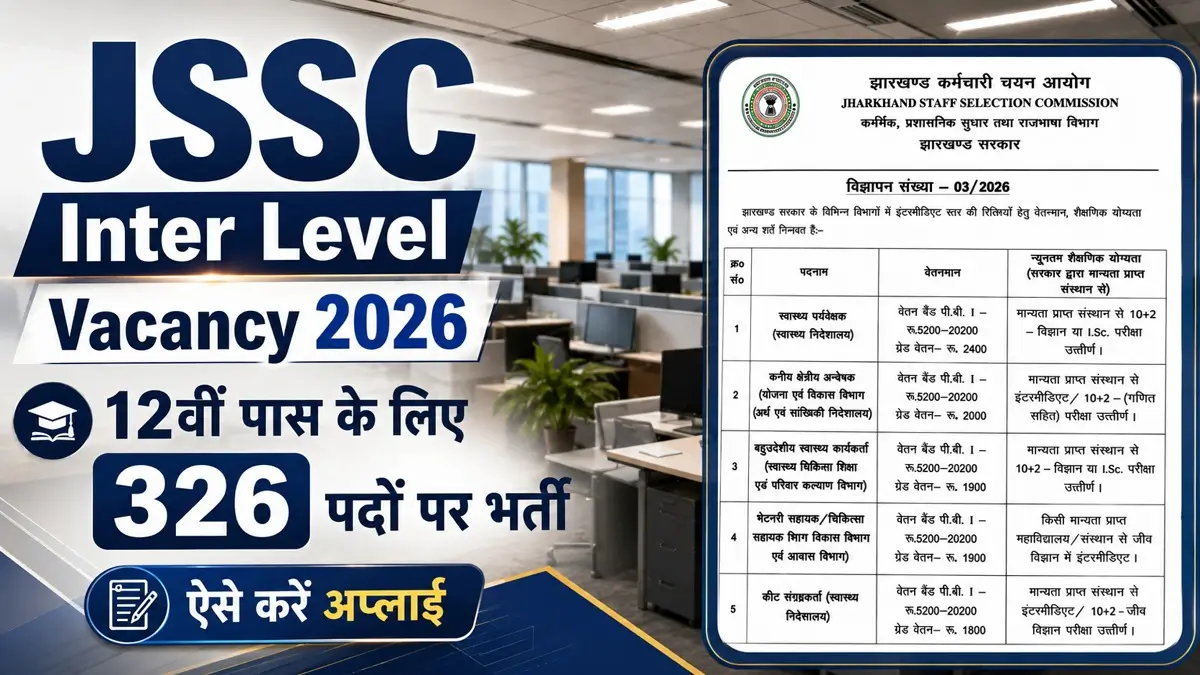 JSSC Inter Level Vacancy 2026 Notification
