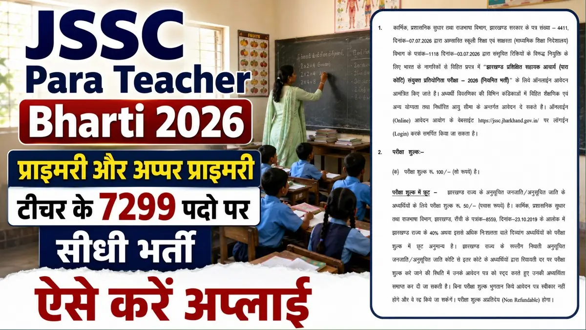JSSC Para Teacher Bharti 2026 Notification Release