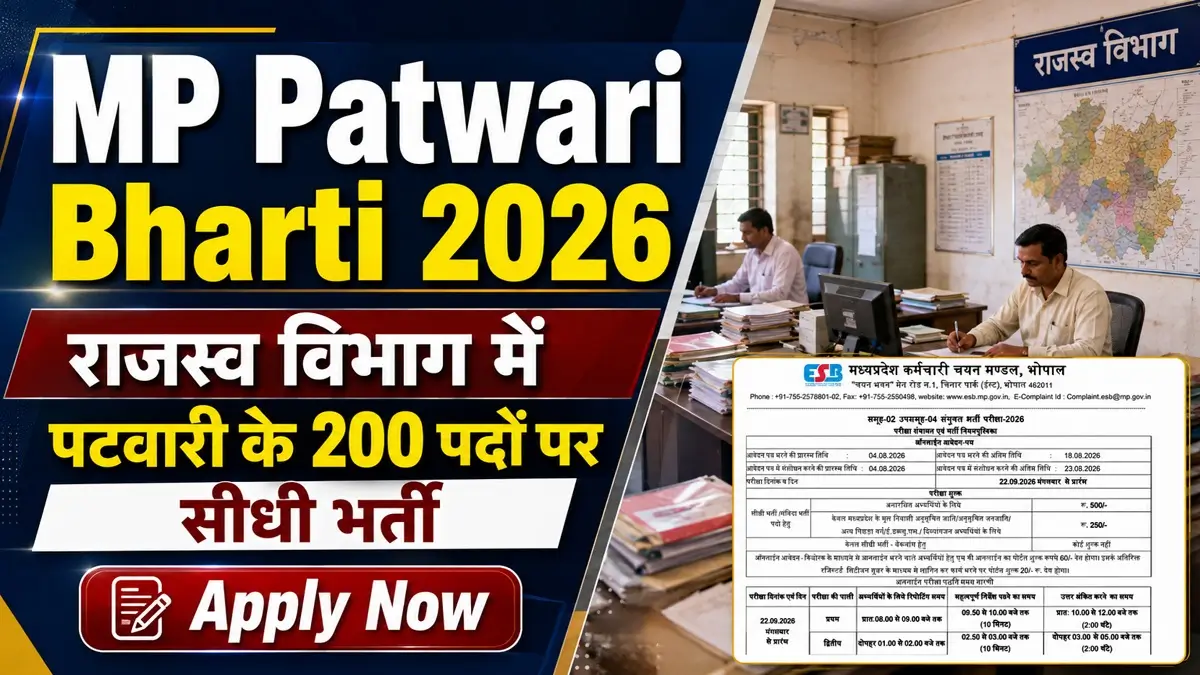 MP Patwari Bharti 2026 Notification Release MPESB
