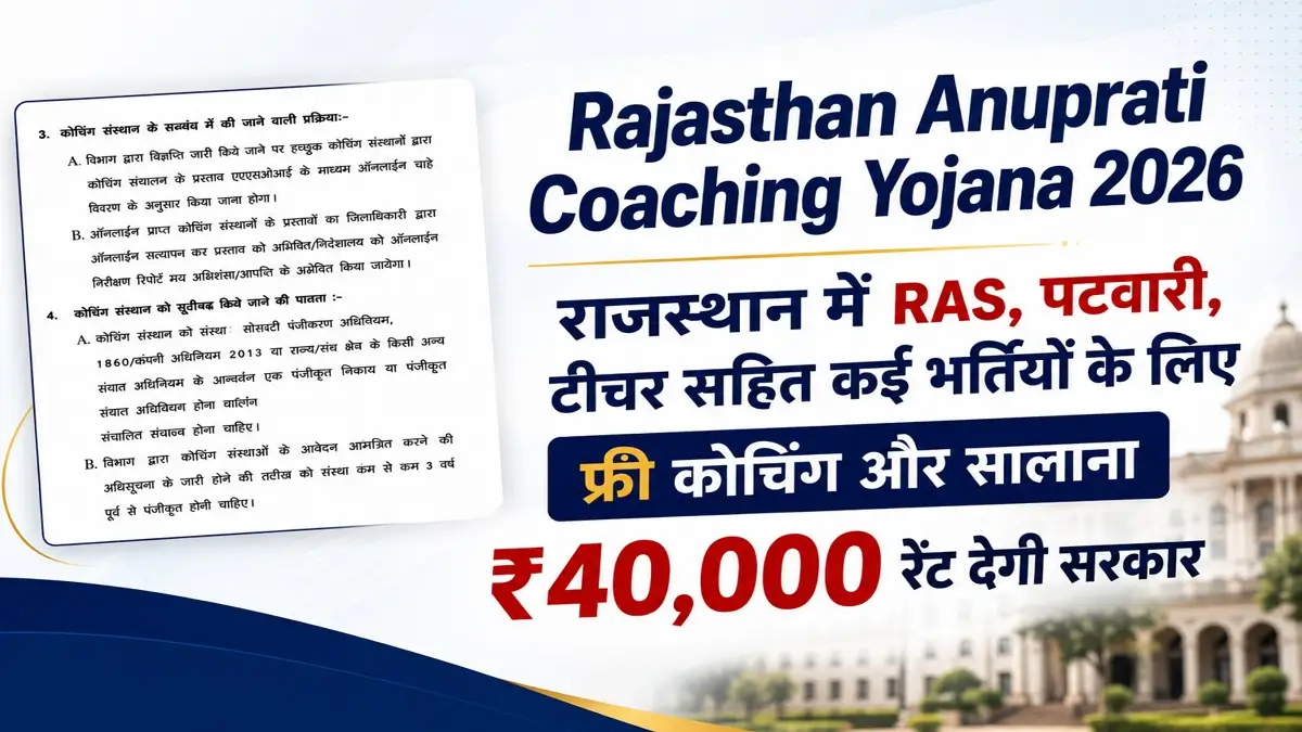 Rajasthan Anuprati Coaching Yojana 2026 Apply Now