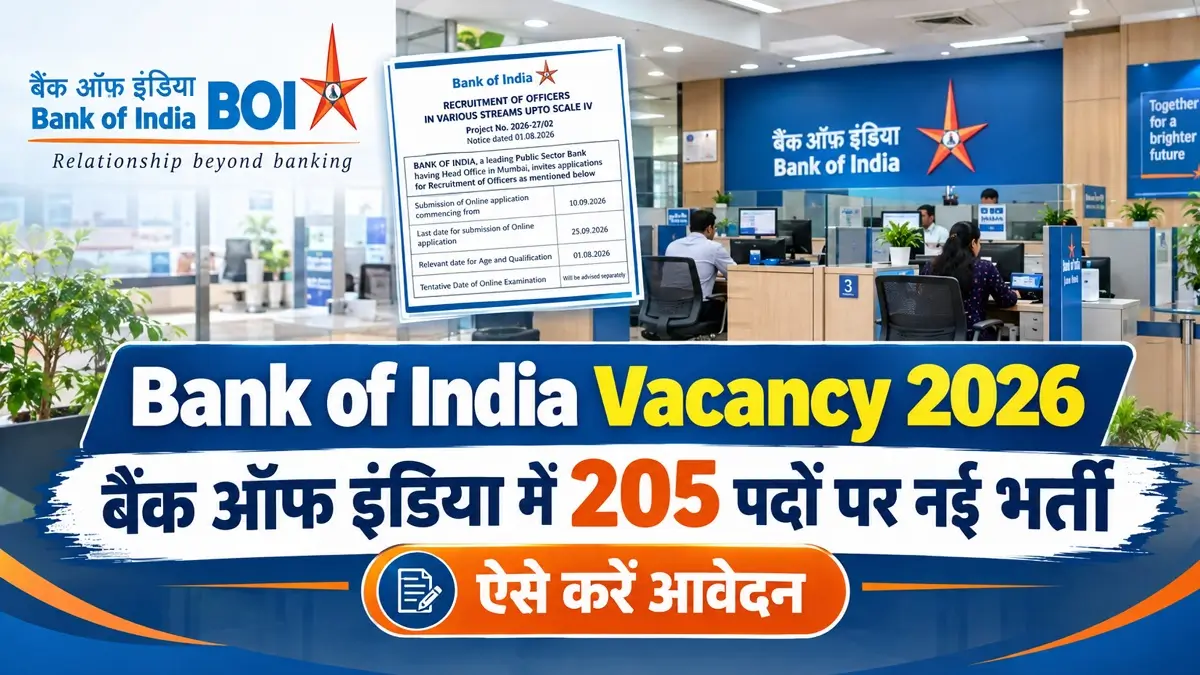 Bank of India Vacancy 2026 Advt No 2026-2702 Release बैंक ऑफ इंडिया में 205 पदों पर स्पेशलिस्ट ऑफिसर (SO) भर्ती के आवेदन शुरू