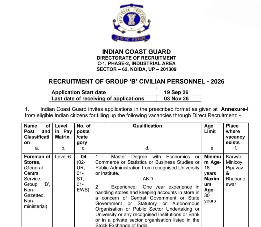 ICG Group B Notification