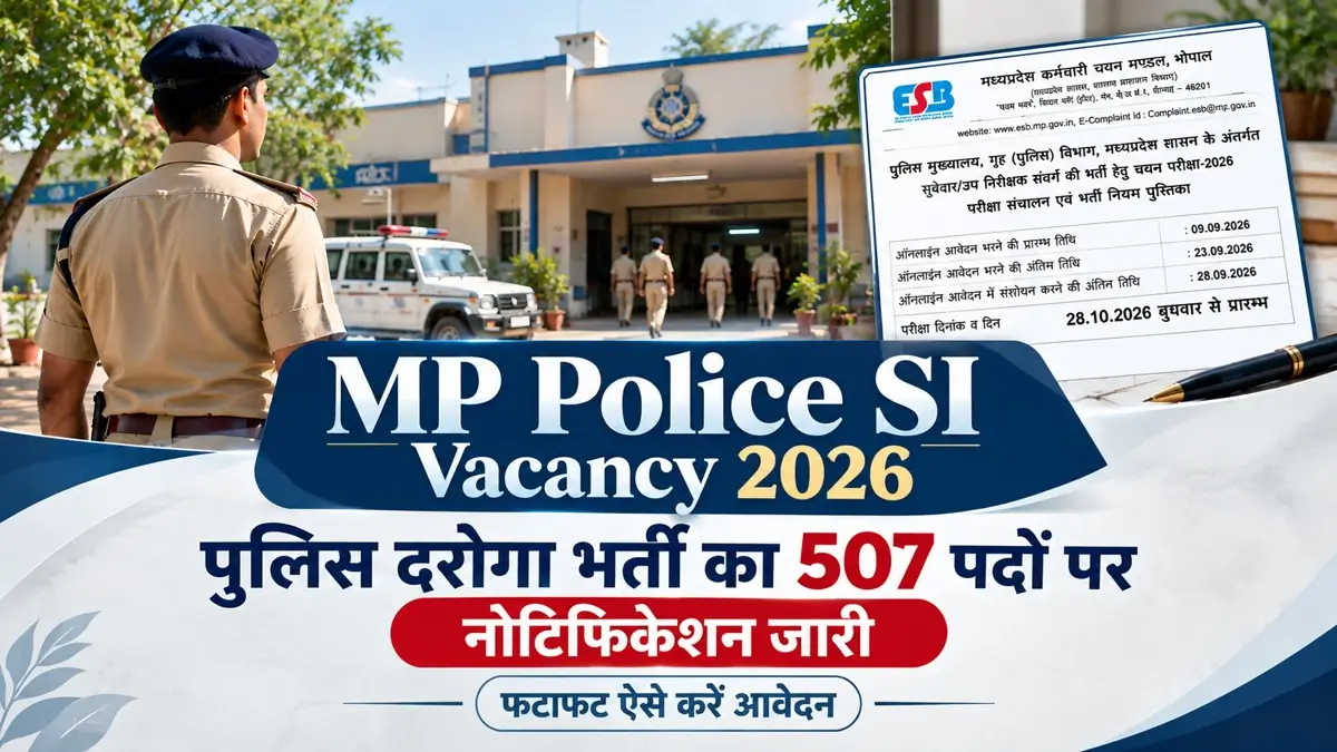 MP Police SI Vacancy 2026 Advt No PHQ2-ChayanS-199726 Release