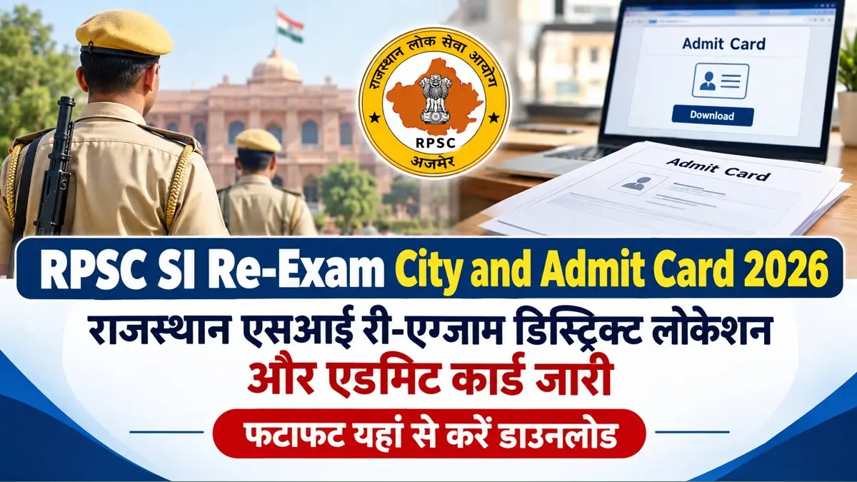 RPSC SI Re-Exam City and Admit Card 2026 Release