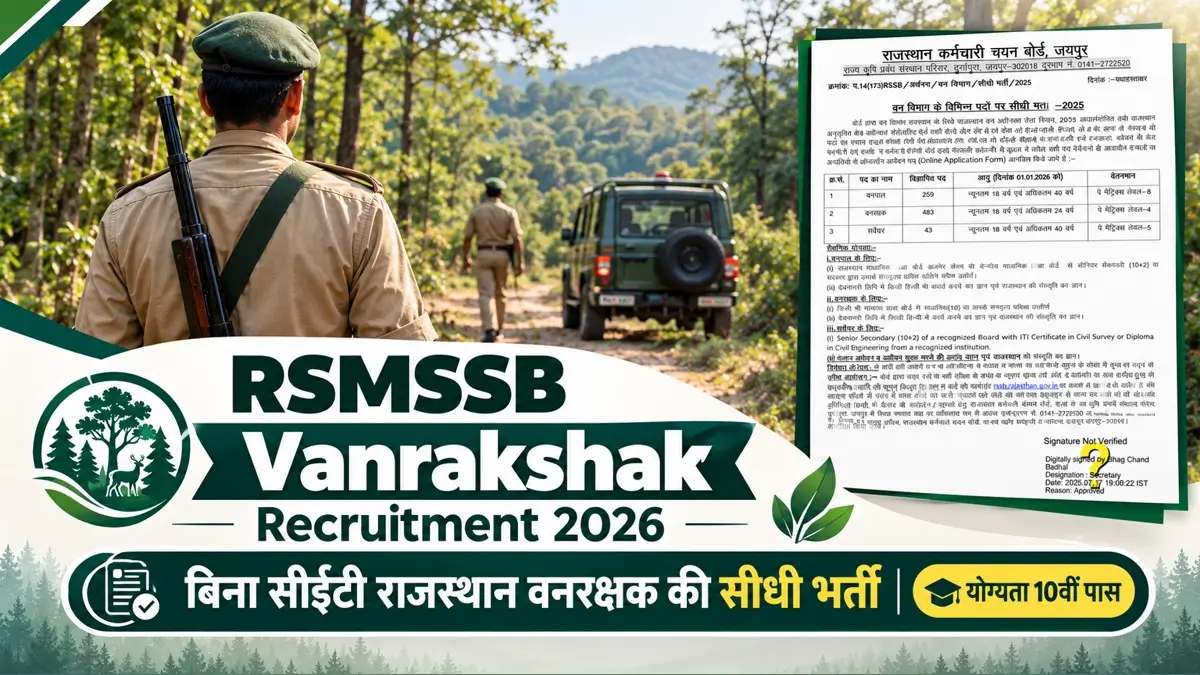 RSMSSB Vanrakshak Recruitment 2026 Short Notice Release