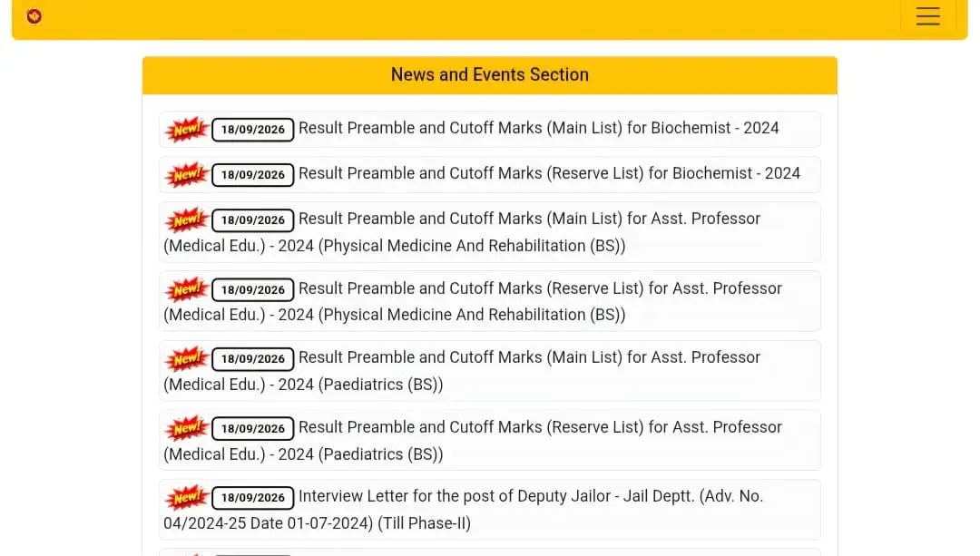 Result Preamble for Sr. Teacher Comp. Exam 2025-26