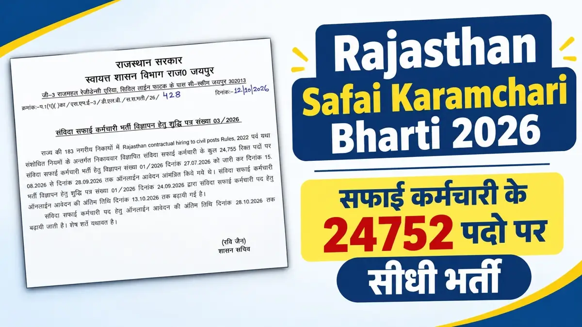 Rajasthan Safai Karamchari Bharti 2026 for 24752 Posts